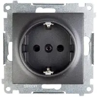 Kontakt-Simon Presa singola Schuko con messa a terra (modulo) 16A 250V morsetti rapidi antracite opaco 54 DGSz1CZ.01/48