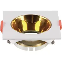 V-TAC VT-932 GU10 porta faretto Quadrato bianco con riflettore oro 85x85x40mm