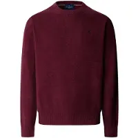 Hackett London per uomo. HM7000287 Maglione Lambswool bordeaux (S), Casual, Lana, Classico, Manica lunga