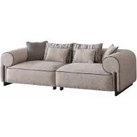 AEA Modernes Beiges 3-Sitzer Sofa Wohnzimmer Couch Zeitgenössisch