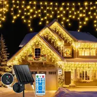 Dripio Catena luminosa solare, 30 metri, 660 LED, grado di protezione IP65, luce bianco caldo, 8 modalità, timer
