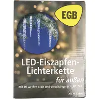 EGB LED ghiacciolo luci fiabesche 40 coni bianco LED 4027236043409