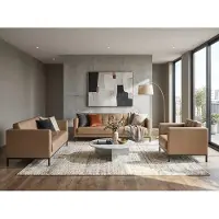 AEA Sofa 3-Sitzer 2-Sitzer Sofa Sessel braun modern elegant funktional