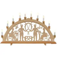 Dripio Lampada a forma di arco, 10 fiamme, decorazione con minatori, dimensioni 71x4x40 cm
