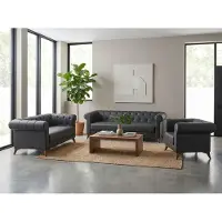 AEA Chesterfield 3-Sitzer-Sofa 2-Sitzer-Sofa Sessel klassisch Leder Komfort
