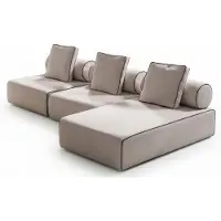 AEA Ecksofa Modern Beige Luxus Design Wohnzimmer Couch L-Form