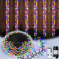Dripio Catena luminosa a LED, 10 metri, 500 LED, multicolore, grado di protezione IP65, con telecomando