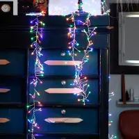 Dripio Catena luminosa MicroLED, modello a grappolo, 9 metri, luce bianco caldo, grado di protezione IP44, 800 LED