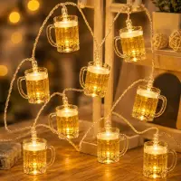 Dripio Catena luminosa a LED per birra, 10 LED, alimentazione a batteria, 1,5 metri, luce bianco caldo