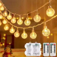Dripio Set di 2 catene luminose a LED, lunghezza 6 metri, 40 sfere bianche calde, con timer, grado di protezione IP44