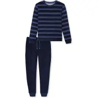 Schiesser Pigiama lungo blu reale / blu scuro