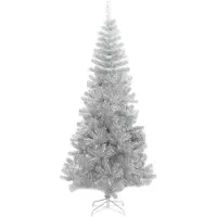 vidaXL Albero di Natale argentato, 180 cm, materiale: PET