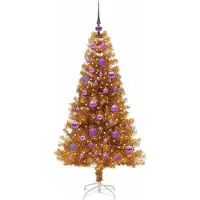 vidaXL Albero di Natale dorato, 150 cm, materiale: PET