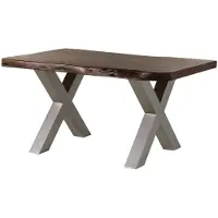 MASSIVMOEBEL24.DE MASSIVMOEBEL24 | Tavolo da pranzo in legno acacia - laccato marrone / ferro X - argento mat 140x90x77 FREEFORM 5