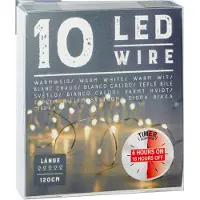 Cepewa LED luci fiabesche filo batteria 10 Micro LED bianco caldo 0,9m argento batteria interna