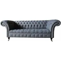 AEA Dreisitzer Couch Polster Design Sofa Chesterfield Grau Sofas Zimmer Möbel