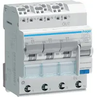 Hager Interruttore FI-LS 3X 1P+N 6kA B-16A 30mA tipo A QuickConnect, 1 pz.