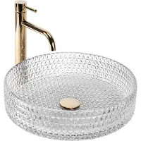 REA Lavabo Da Appoggio CRISTAL Transparent 39 Round