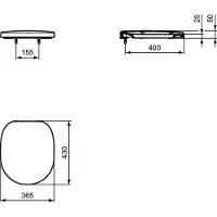 Ideal standard Connect Freedom Siège de WC, Wrapover, blanc, E822501, E822501