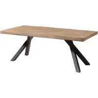 MASSIVMOEBEL24.DE MASSIVMOEBEL24 | Tavolo da pranzo in legno di mango 220x100x76 laccato beige / gambe ad A antracite matt FREEFORM 5