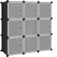 Songmics Sistema di scaffali, scarpiera, set di 9 cubi, armadio in plastica