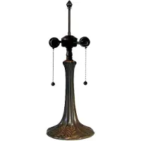 Clayre & Eef lampada base tavolo Tiffany Ø 17x52 cm plastica marrone