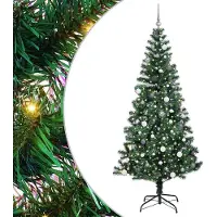 vidaXL Albero di Natale artificiale preilluminato verde 240 cm
