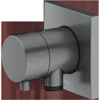 Keuco IXMO Vanne d'inversion à encastrer 2 consommateurs, raccord de flexible avec poignée Comfort, avec arrêt, rosace carrée, 59557131102, 59557131102