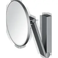 Keuco iLook_move Miroir de soins de beauté, éclairé, rond, avec interrupteur à bascule, 1 couleur de lumière, 17612139004, 17612139004