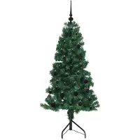 vidaXL Albero di Natale artificiale quadrato verde 150 cm in PVC e metallo