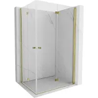 Mexen Mist-F Duo cabina doccia pieghevole destra 70 x 75 cm, trasparente, dorata - 8A6-070L-075P-50-00
