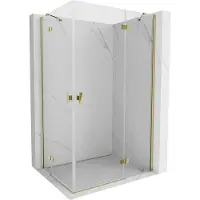 Mexen Mist-H Duo cabina doccia a battente destra 90 x 95 cm, trasparente, oro - 8A5-090L-095P-50-00