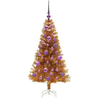 vidaXL Albero di Natale dorato , 120 cm, materiale: PET