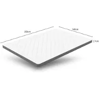 StarTech.com Materassi - Materasso in schiuma - Durezza media (H3) - Altezza 7 cm - Con 7 zone di supporto - Dimensioni 140x200 cm - Colore: bianco