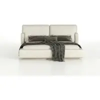 AEA Modernes Polsterbett Creme Doppelbett Schlafzimmer Design