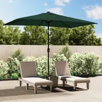 Sonstiges Parasole per balcone, modello a manovella, inclinabile, 200 x 300 cm, verde, rettangolare, con protezione UV, struttura in acciaio, tessuto in poliestere