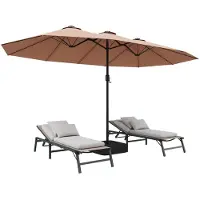 Sonstiges Ombrellone per terrazza, forma rettangolare, bilaterale, 457 cm, color beige, con manovella