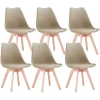 StarTech.com Set di 6 sedie da pranzo in stile nordico - Sedie per la sala da pranzo - Seduta imbottita - Struttura in plastica - Non girevoli - Non regolabili in altezza - Assemblaggio richiesto - Colore kaki