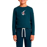 Super.natural Kid's Bunny L/S Maglia a manica lunga merino Bambini (164, blu)