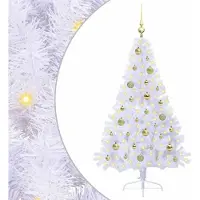 Syfax Albero di Natale artificiale Bianco 150 cm PVC e Acciaio