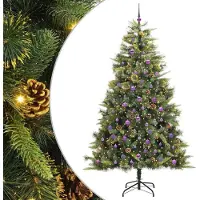 Syfax Albero di Natale artificiale pieghevole con coni Verde 240 cm