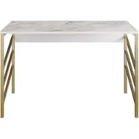 Skye Decor , Tuna - Gold, scrivania, oro, pannello di plastica rivestito al 100 % di melamina, 120 x 60 x 75 cm