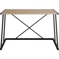 Skye Decor , Anemon - Noce, Nero, Scrivania, Noce, 100% PANNELLI DI PARTICELLE RIVESTITI IN MELAMMINA, 120 x 60 x 75 cm