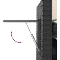 vidaXL Panchina da giardino regolabile con cuscini in Poly Rattan nero