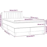 vidaXL Letto a molle con materasso grigio scuro 120x190 cm in velluto