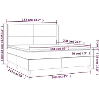 vidaXL Letto a molle con materasso blu scuro 160x200 cm in velluto