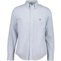 Gant per uomo. 3262030 Camicia in popeline Regular Fit a righe azzurro chiaro (M), Blu, Casual, Cotone, Classico, Manica lunga