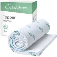 Nivion Dailydream - Materasso topper in memory foam con estratto di aloe vera - Taglia M - 50-90 kg - Altezza 5 cm / 80x200 cm - Allevia la pressione