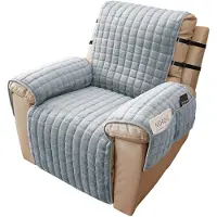 Merkloos Solidchoice - Copridivano antiscivolo per poltrone relax, con spazio contenitivo