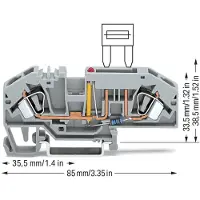 Wago 2-L blocco fusibili 282-698/281-434 grigio per fusibile veicolo 24V